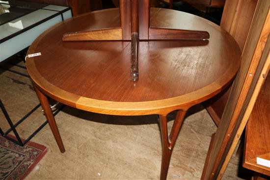 A Danish extending dining table, extends to 9ft x 4ft 3in. H.3ft 5in.